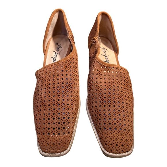 Free People Rust Brown Pandora Shootie Perforated Shoe Bootie Sz 10.5 EU 41 - Picture 2 of 10